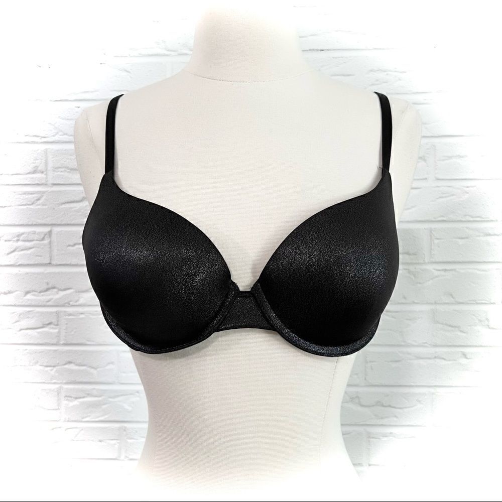 Victoria’s Secret Perfect Shape Black Shimmer Bra Size 34B
